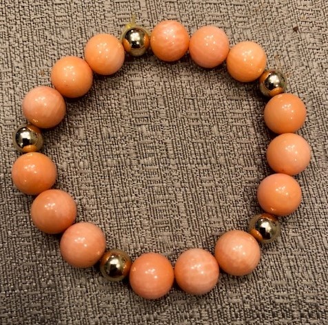 Coral and Gold Bracelet