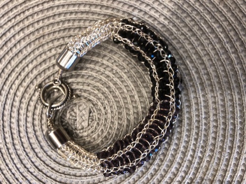 Silver Night Viking Knit Bracelet