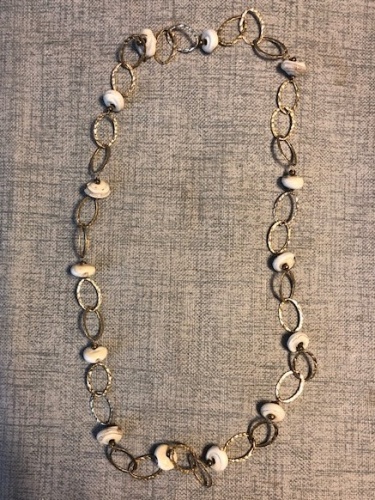 Vanilla Beads Gold Chain Necklace   